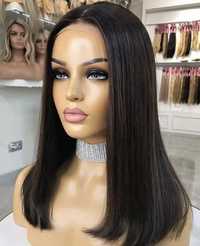 nowa naturalna peruka lace front 100% ludzki wlos