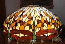 Lampa witrażowa (Tiffany) Dragonfly wys.165cm,śred.62cm( 18,7kg)