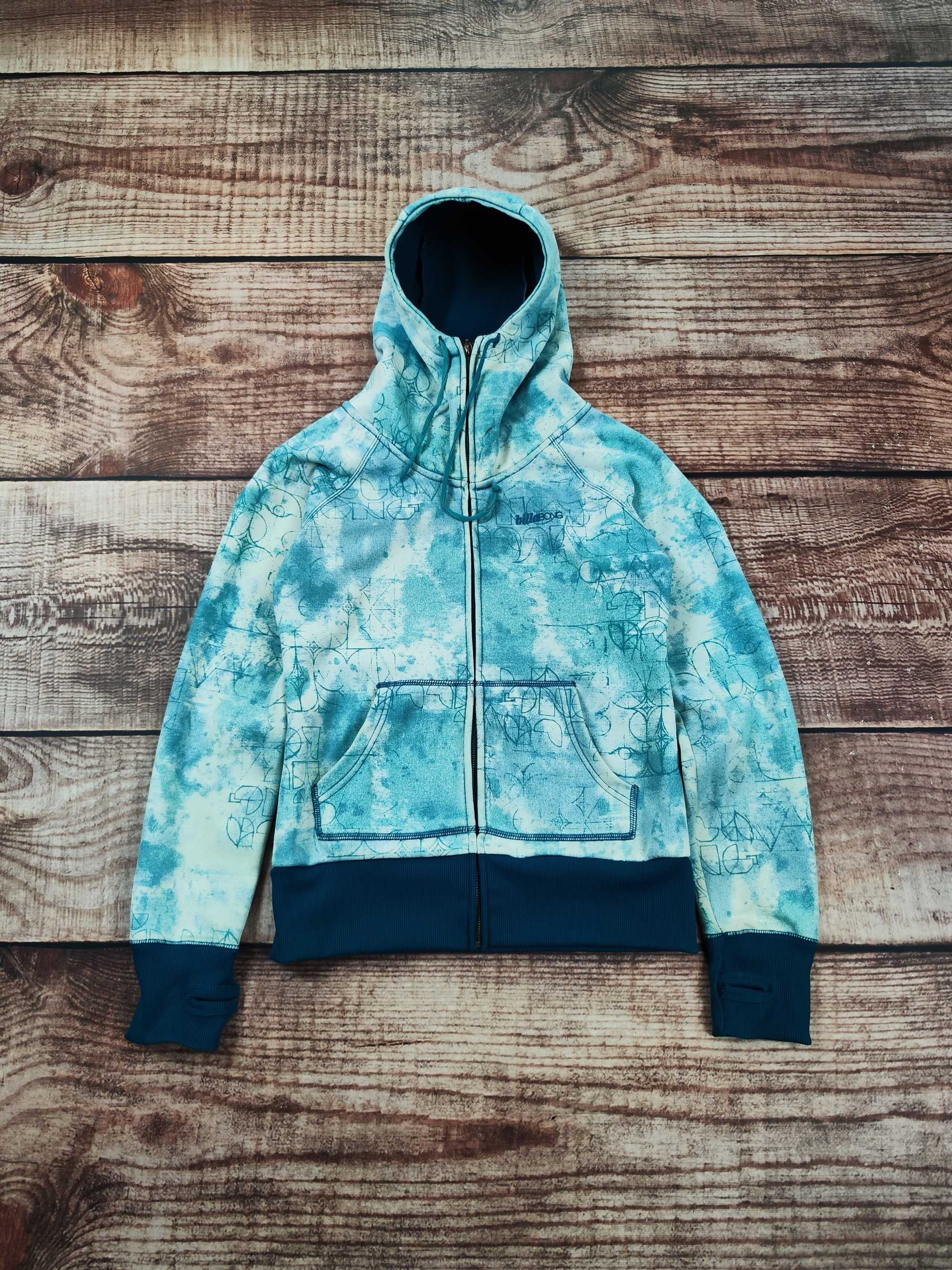 Bluza rozpinana Billabong z kapturem drip drill y2k cyber alternative