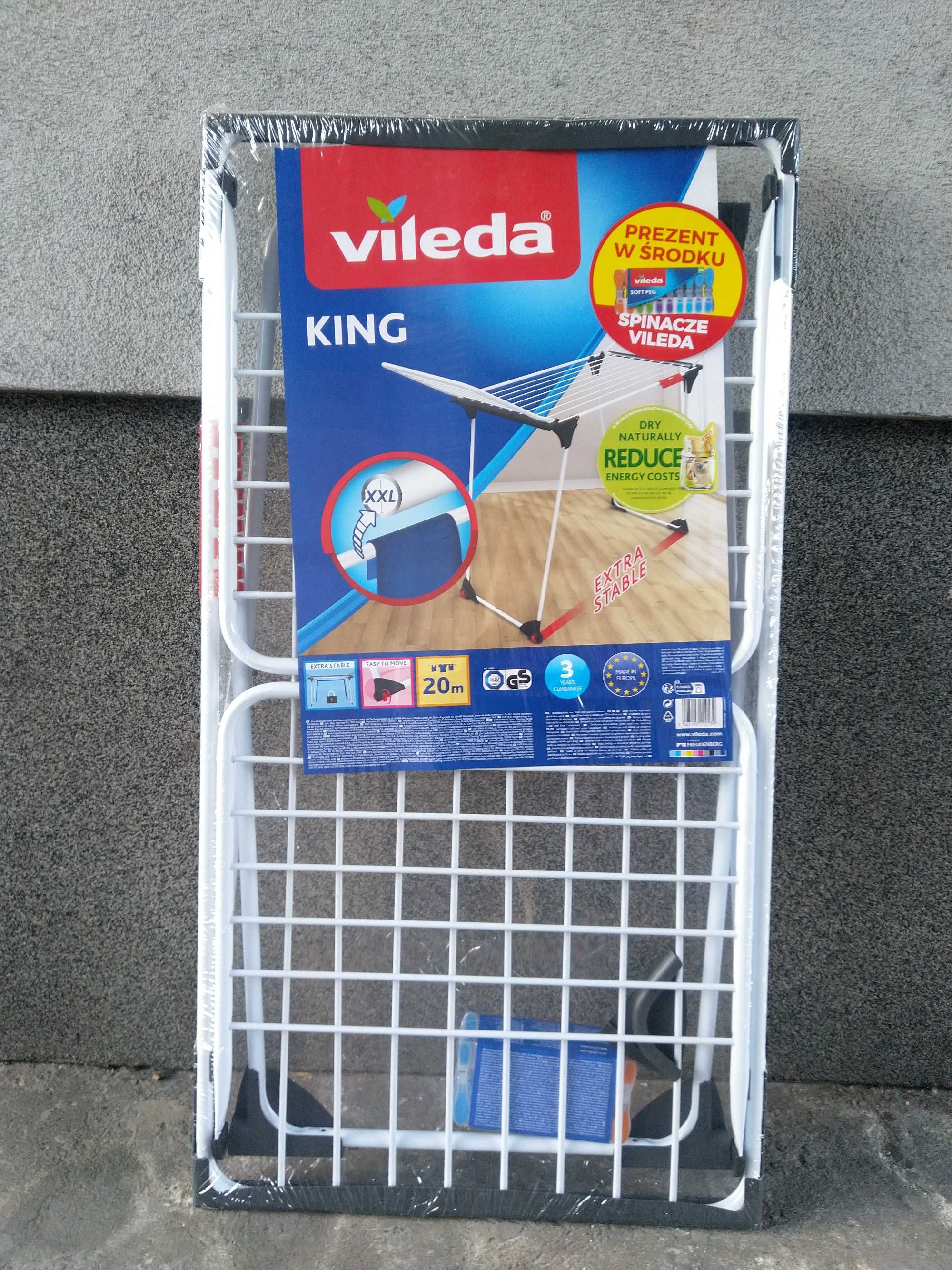 NAJTANIEJ Suszarka Na Bieliznę Pranie Ubrania KING Kółeczka + Klamerki
