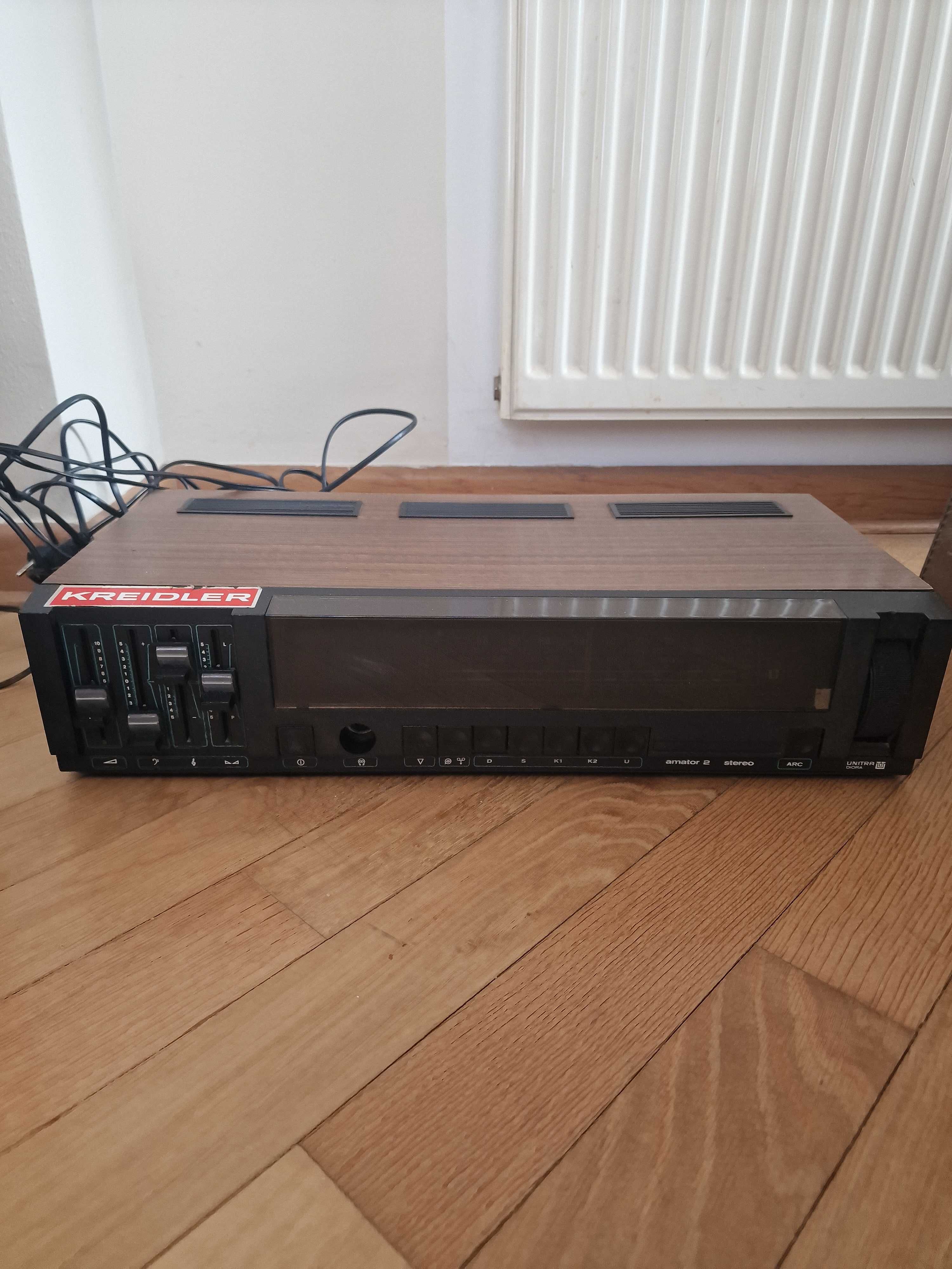 Unitra zestaw kolumny Tonsil, kaseciak Zrk M9108, radio Diora amator 2