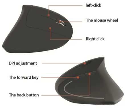 Rato sem fio USB Vertical Ergonómico computador portatil tablet LED NO