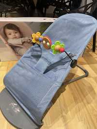 Babybjorn Leżaczek Bliss Mesh szaro/niebieski+zabawka