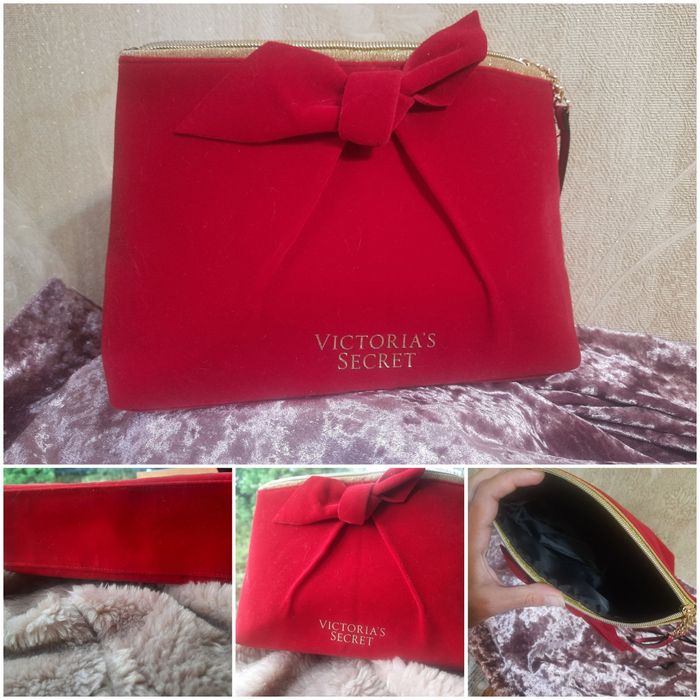 Victoria's Secret Виктория Сикрет косметичка бархат красный