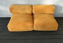 Sofa modułowa, futon, siedzisko, sofka, puf, musztarda
