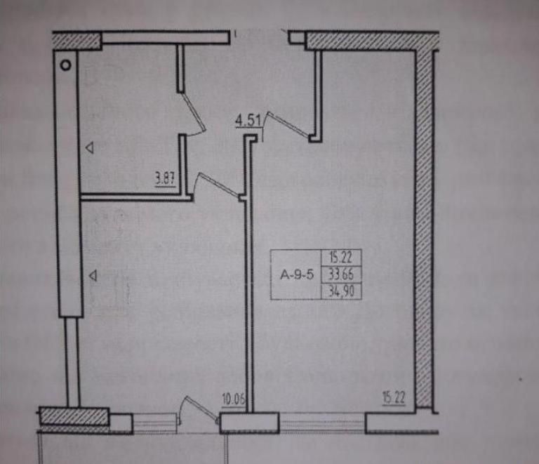 1 комнатная  в жк  КОНТИНЕНТ состояние от строителей (SF-2-486-374)