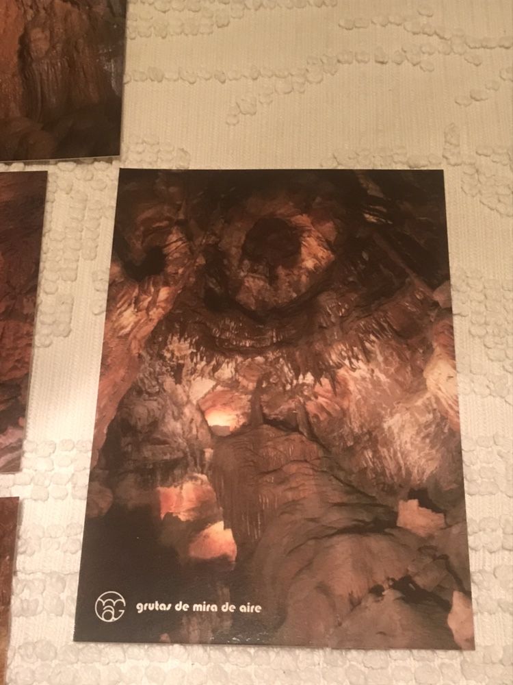 8 postais antigos das grutas de mira de aire