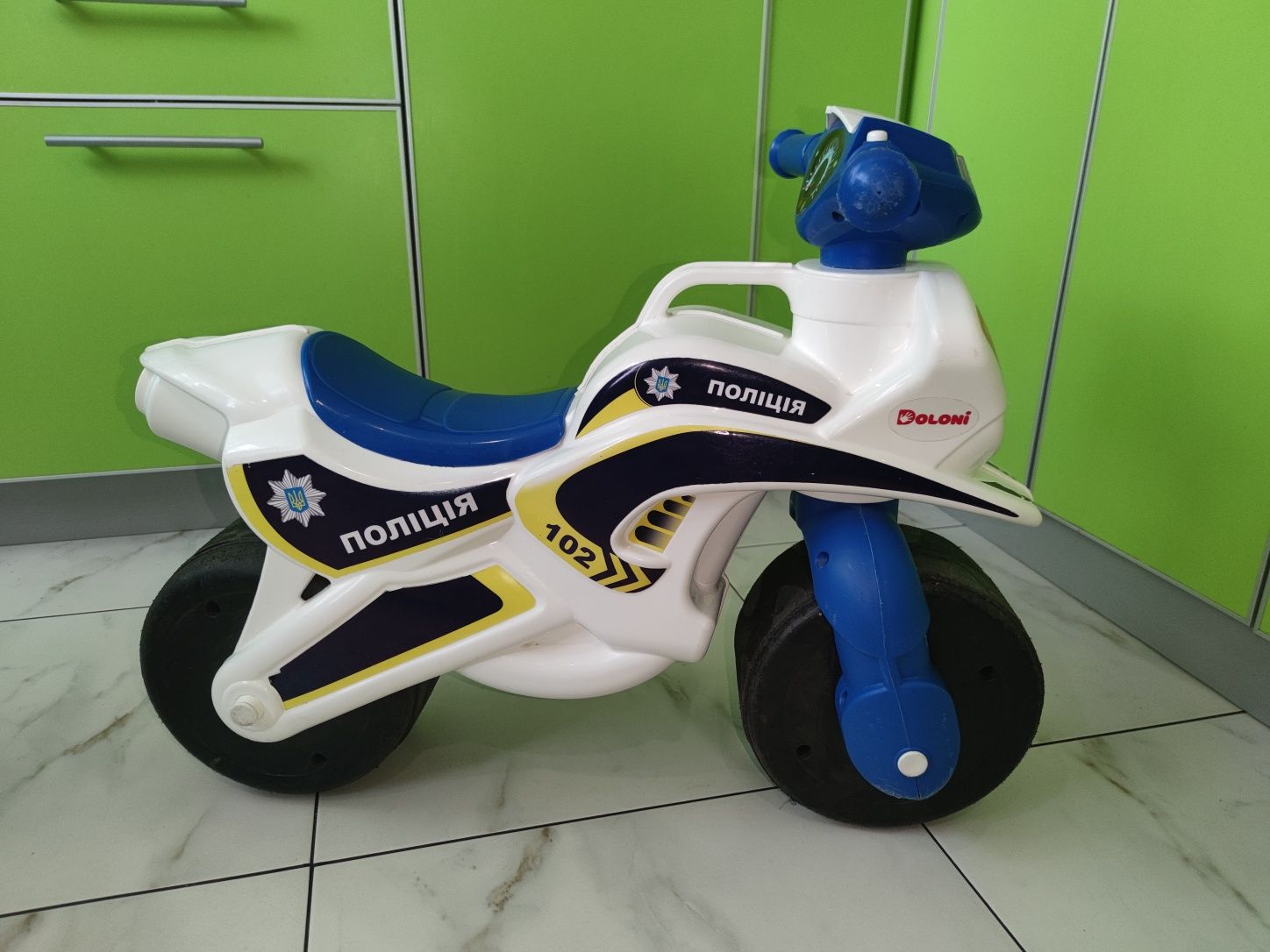 Детский мотоцикл толокар велобег полиция со звуком Doloni