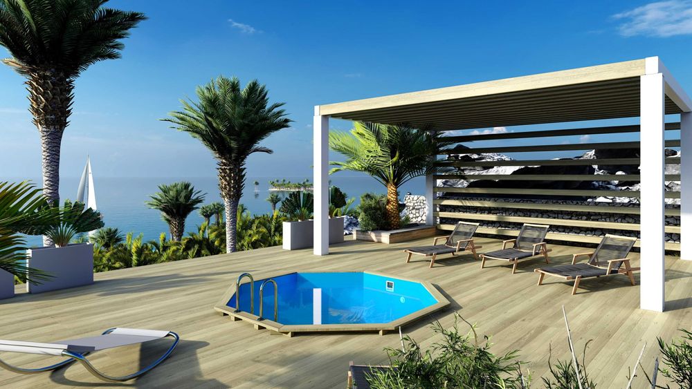 Basen drewniany Coral 3,25x3,25 - H.1,18 m wolnostojący BAS7301OSP