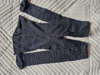 Czarne legginsy rajstopowe 3/4 w zygzaki