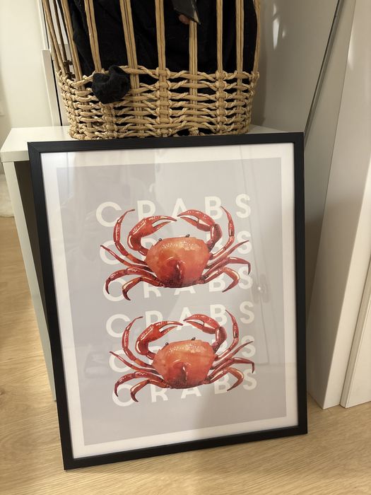 Loftowy zestaw:czarny,mały kosz+kosz na pranie+obraz