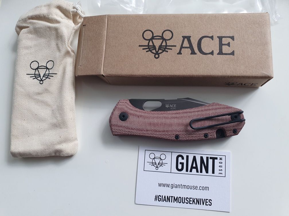 Складной нож GiantMouse ACE Grand M390 Red 100% Оригінал!