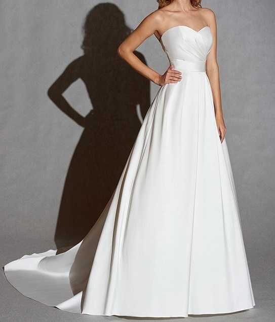 Suknia szczęścia – zachwycająca na ciele, klasyczna, KIESZENIE, r. 36