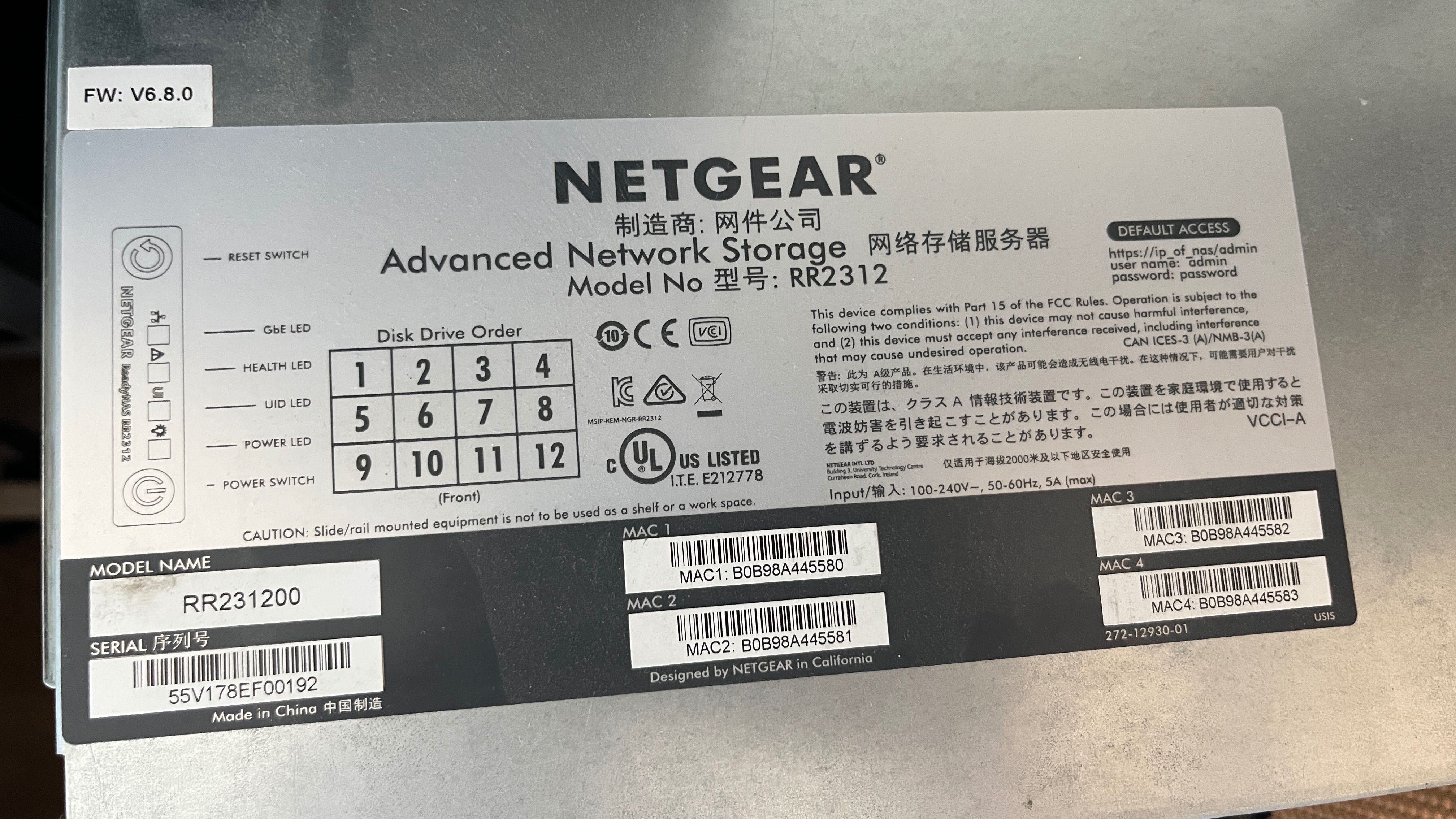 Serwer NAS na 12 dyski NETGEAR RR2312
