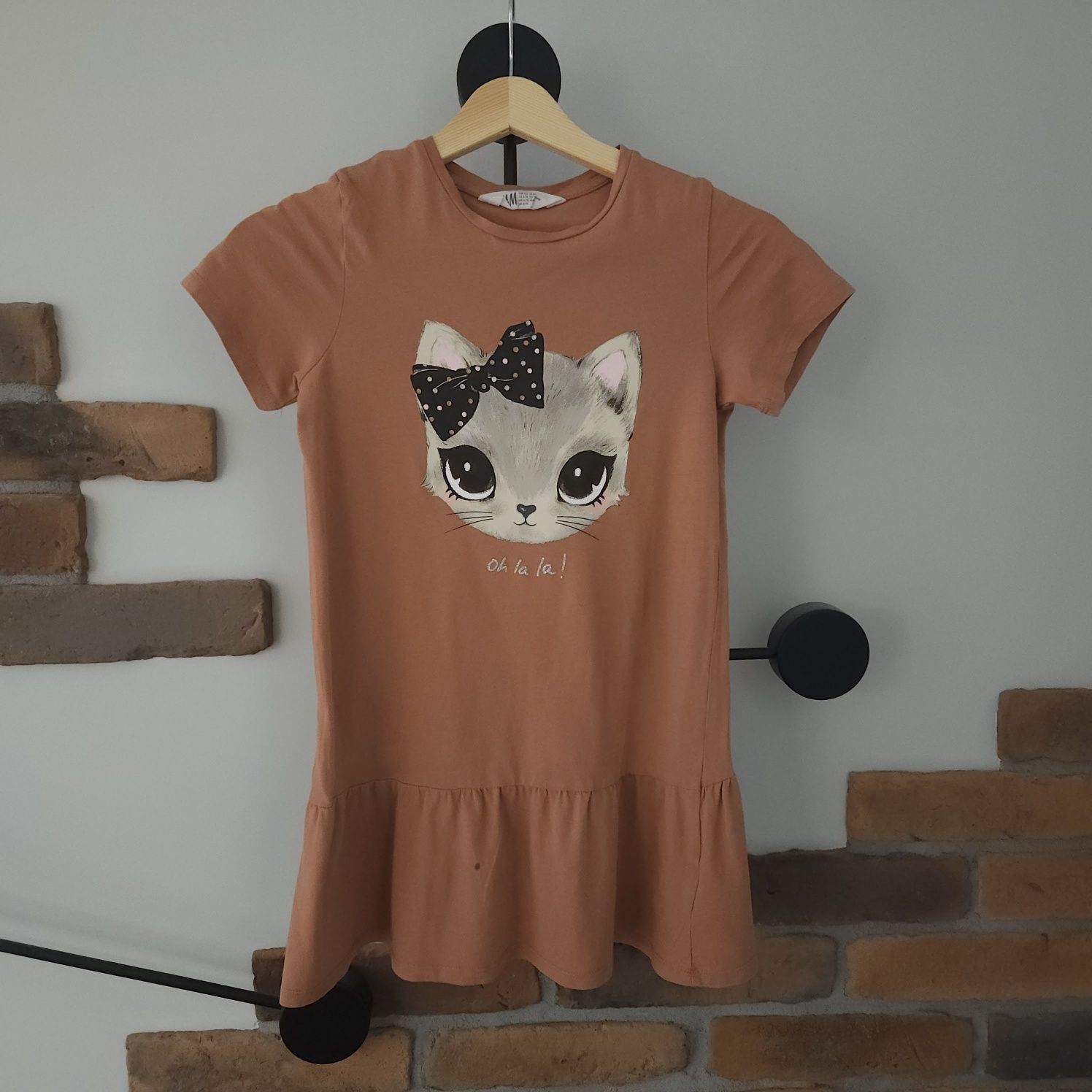 Sukienka na lato z kotkiem h&m 122/128