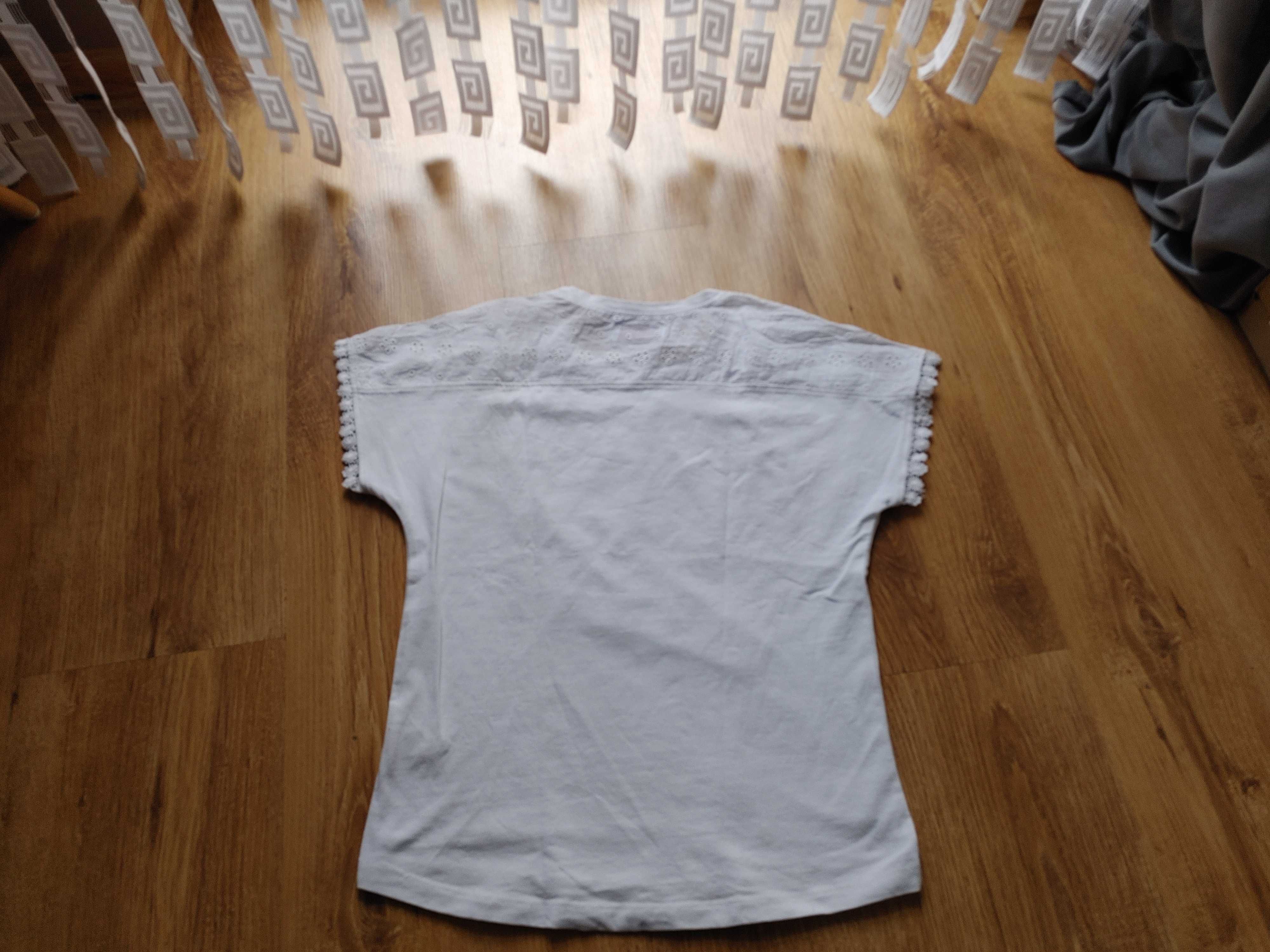 5 10 15 białą śliczna bluzeczka 146cm 8l+ idealny