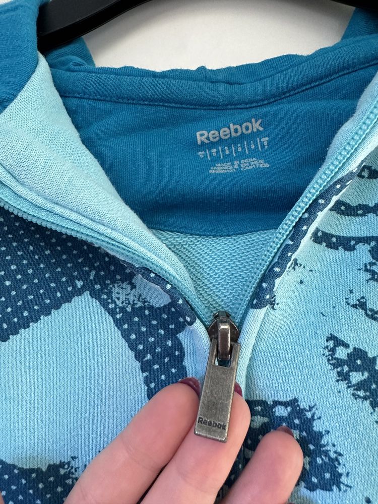 Niebieska bluza rozpinana z kapturem Reebok