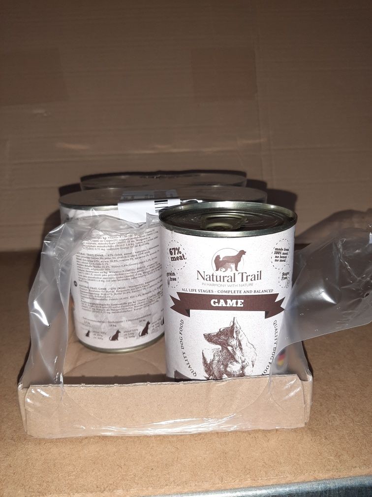 Zestaw 5 puszek Natural Trail Game 400 g dla psów