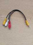 Kabelek 20cm AV-minijack 3,5mm do 3xRCA-gniazdo