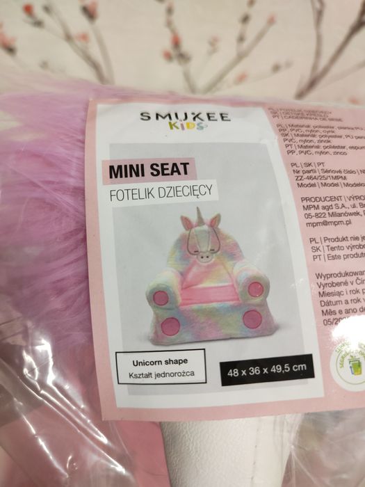 Fotelik dziecięcy w kształcie jednorożca
