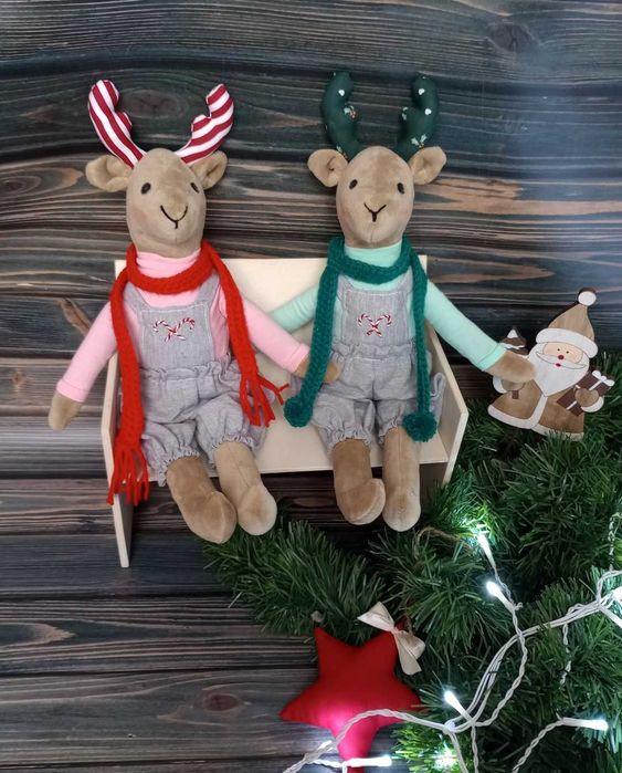 Renifer maskotka handmade rękodzieło szyte