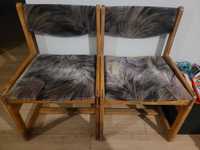 Dwa krzesła, styl PRL, drewniane