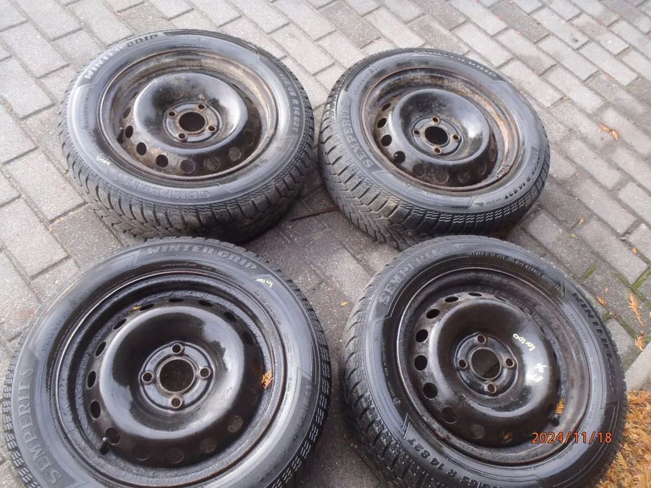 koła felgi felga opona zima semperit winter grip 175/65/14 renault clio modus kangoo 206 partner berlingo combo corsa c meriva 4x100 14