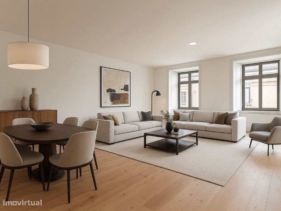 Apartamento T2 voltado a sul em prédio reabilitado no Chiado.
