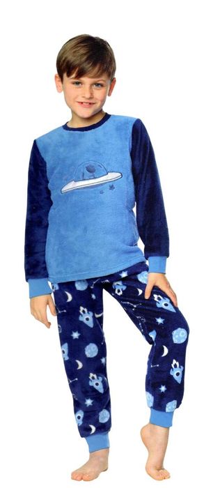 2723 Ciepła Polarowa Jesienna Dziecięca Piżama Dla Chłopca 134/140