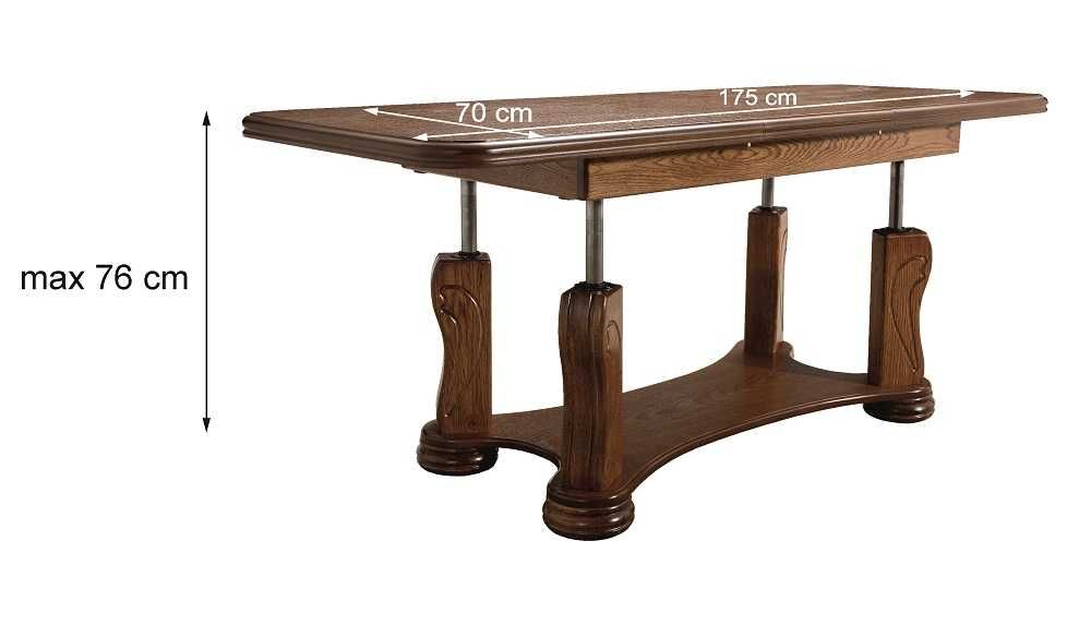 Dębowa ława rozkładana 135/70