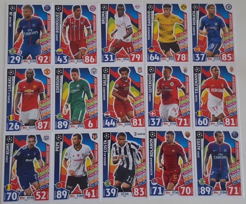 Topps Uefa Champions League 2017/2018 New Signings Komplet