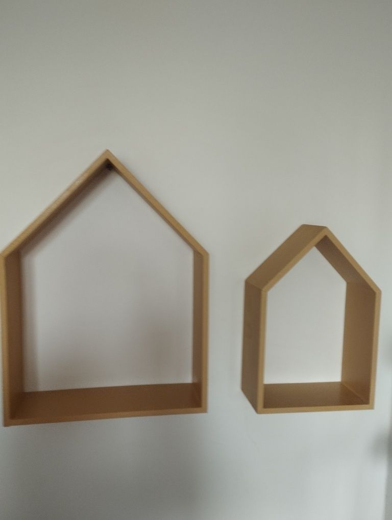 Ikea biblioteczka + półeczki w kształcie domków