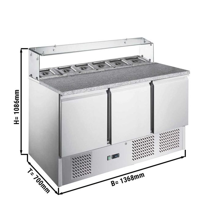 Lada chłodnicza sałatkowa 1,36 x 0,7 m [SAG147OG GGMGASTRO]