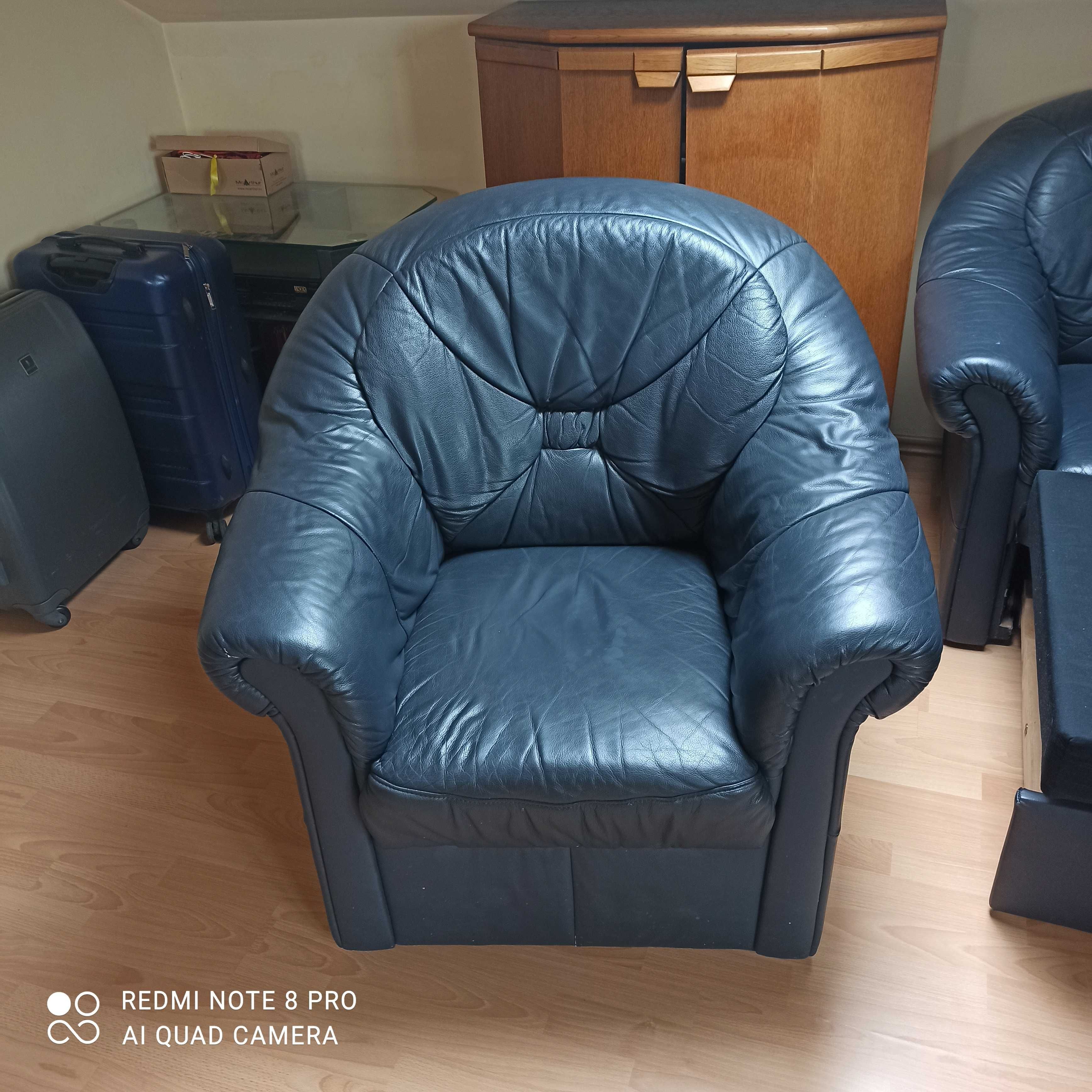 Sofa, kanapa skórzana plus fotel