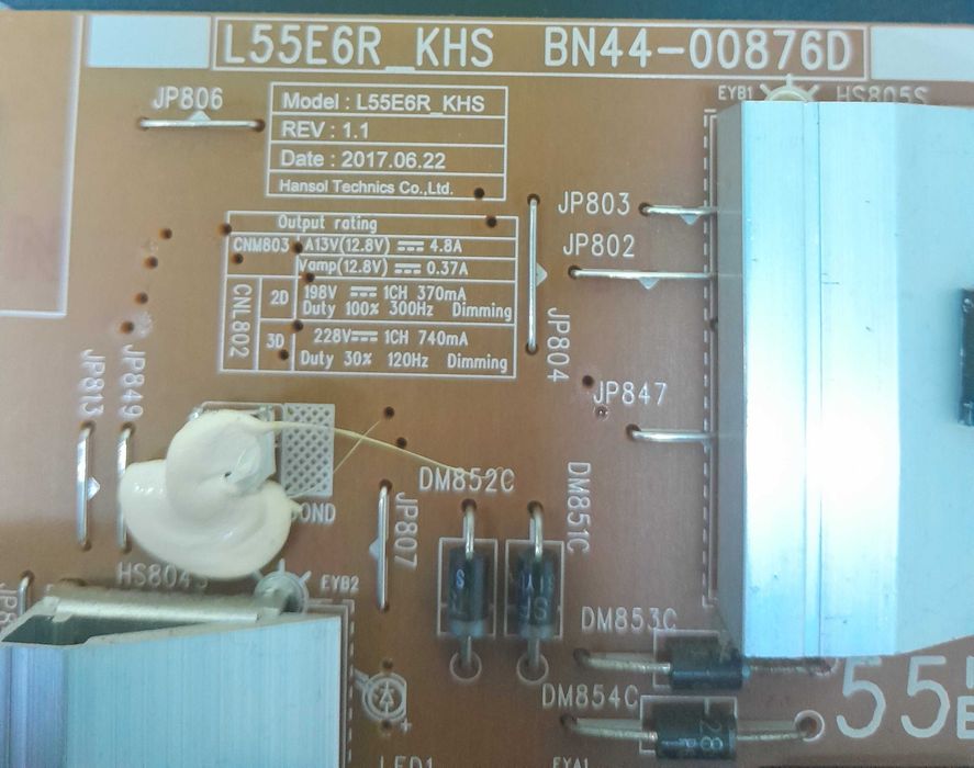 Televisão Samsung UE49MU6405U vendo todas as  peças
