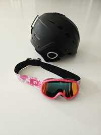 Kask narciarski Mountain Warehouse z goglami.