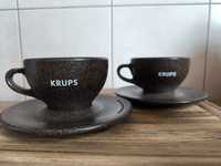 2x filiżanka Krups ze spodkiem wykonana z kawy