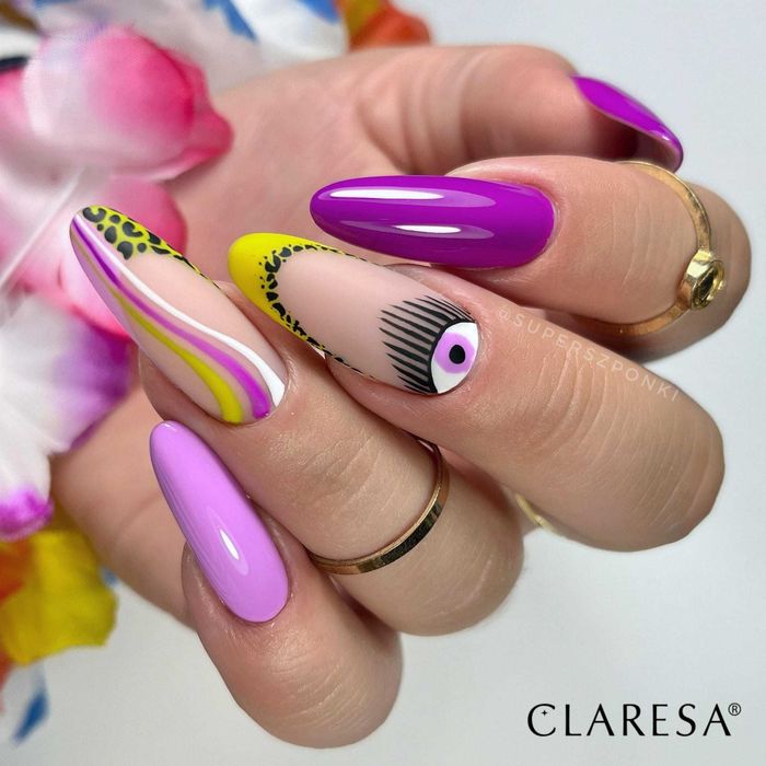 Claresa lakier hybrydowy Neon do paznokci zestaw róż fiolet czerwień