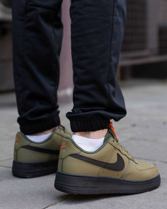 Кросівки Nike Air Force 1 07 Low Khaki/Black/Orange premium i96
