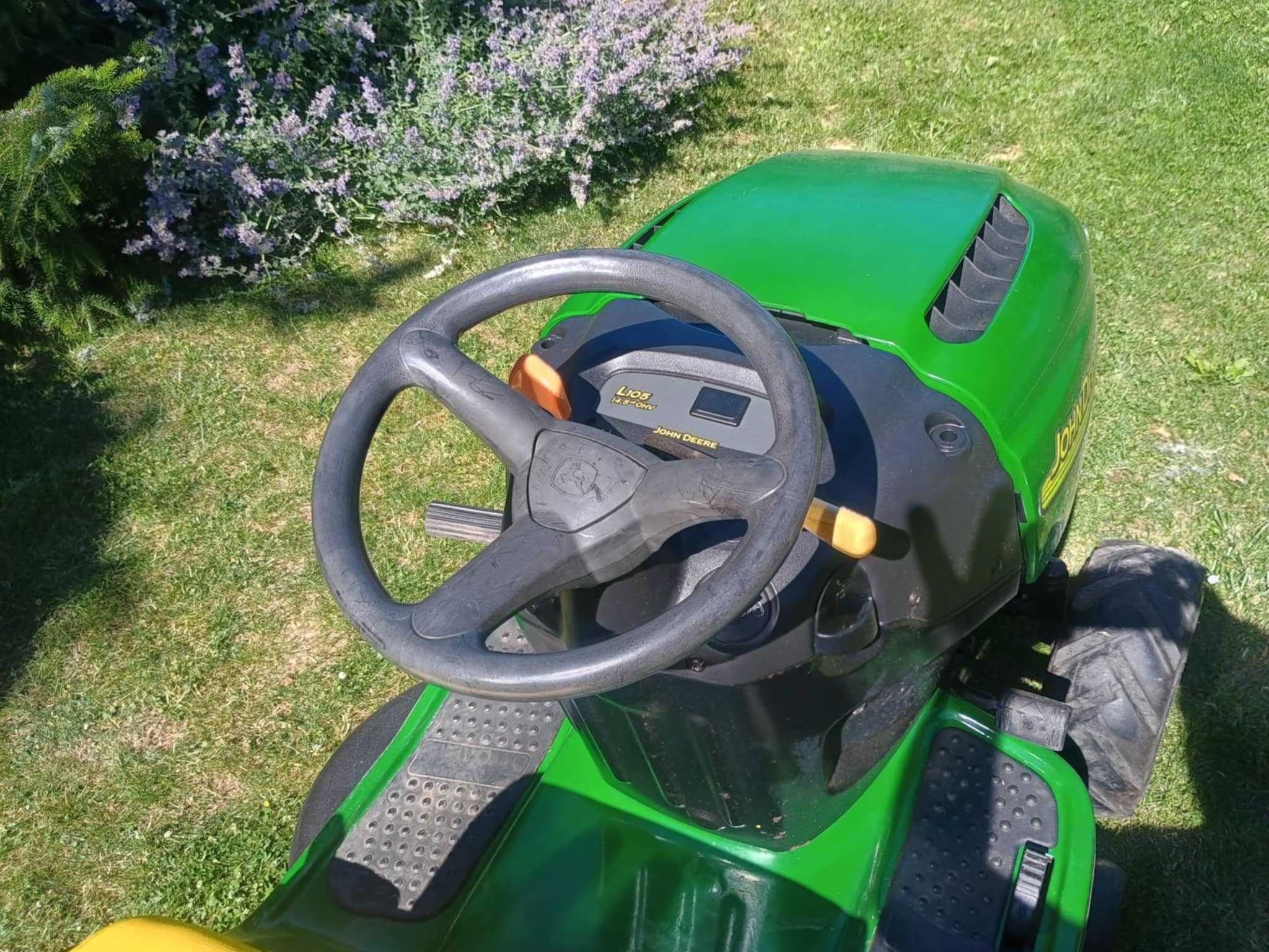 John Deere L 105 hydro Briggs 14,5 KM wyrzut boczny traktorek kosiarka