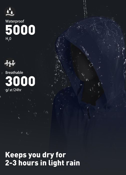 Kurtka Rowerowa Przeciwdeszczowa ATLASLAVA Niebieska L