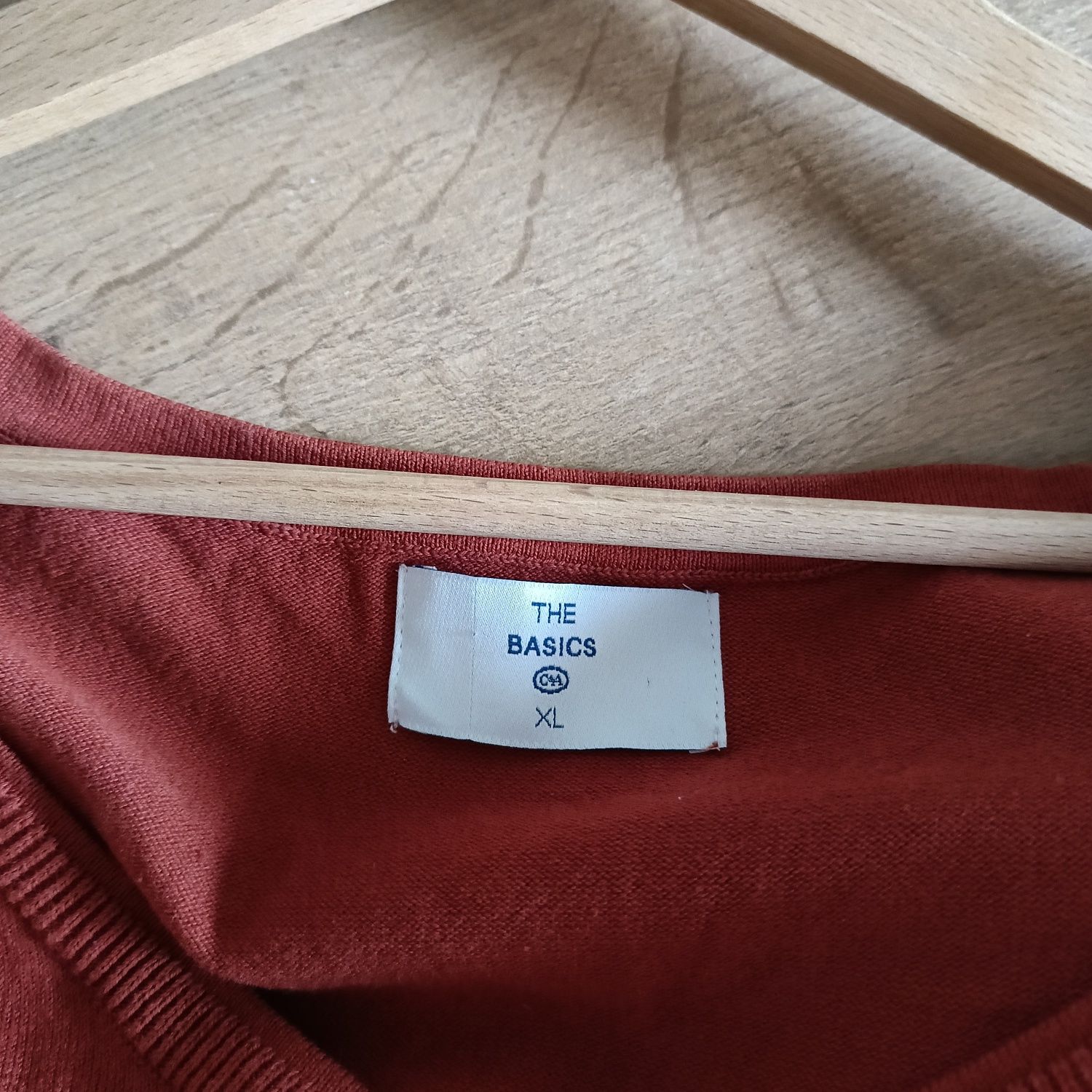 C&A Basic 7XL ceglany sweter damski rozpinany na wiosnę lato do biura