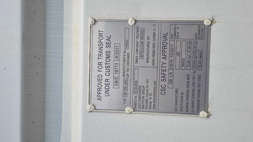 Kontener 40'HC OW morski magazyn - Warszawa