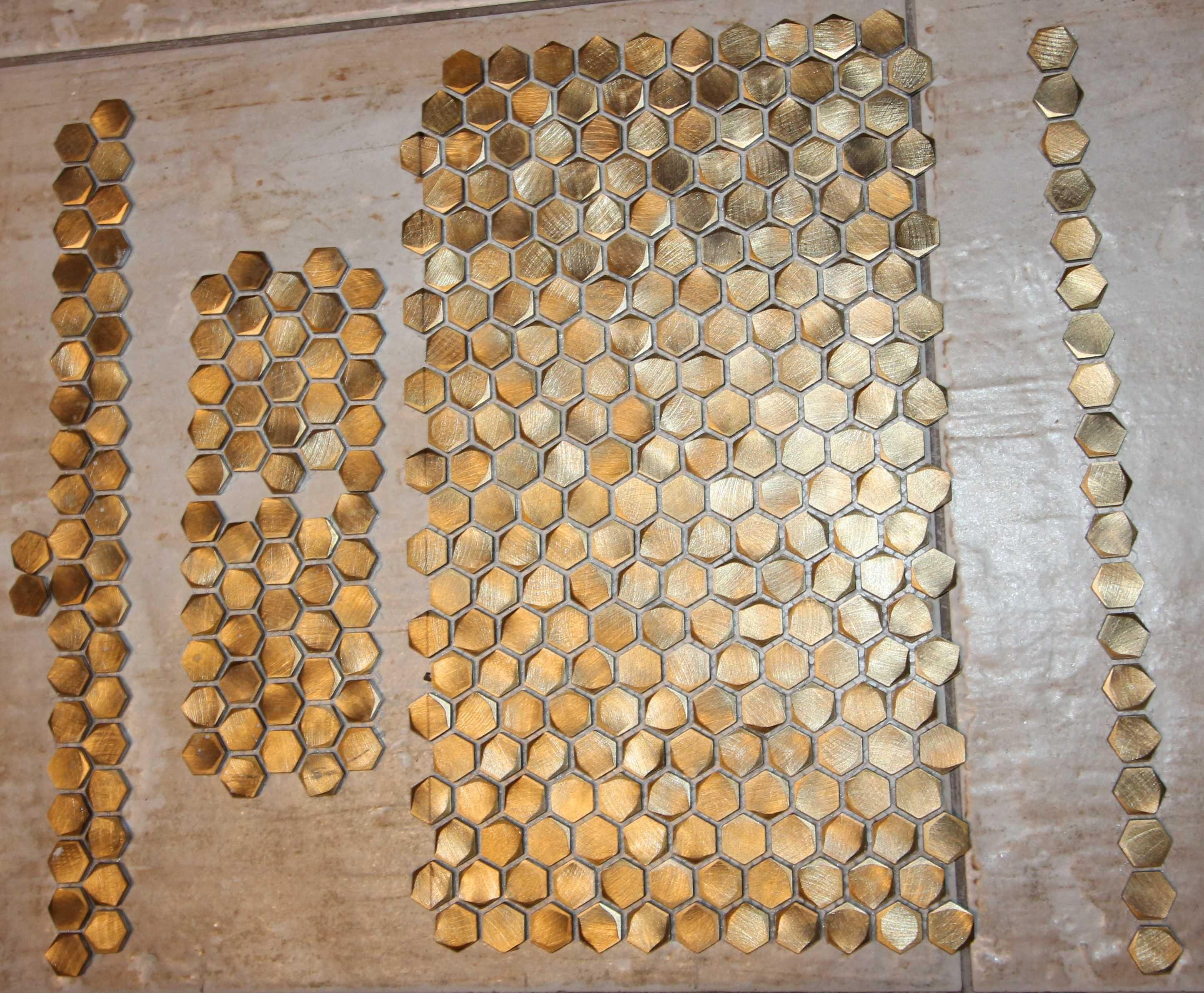 Mozaika Dunin - Allumi Gold Hexagon oraz Royal Chevron Vert