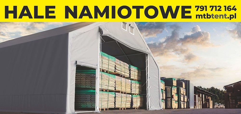 Promocja! Hala namiotowa OGRZEWANA 6x12 Całoroczna Namiot halowy MTB