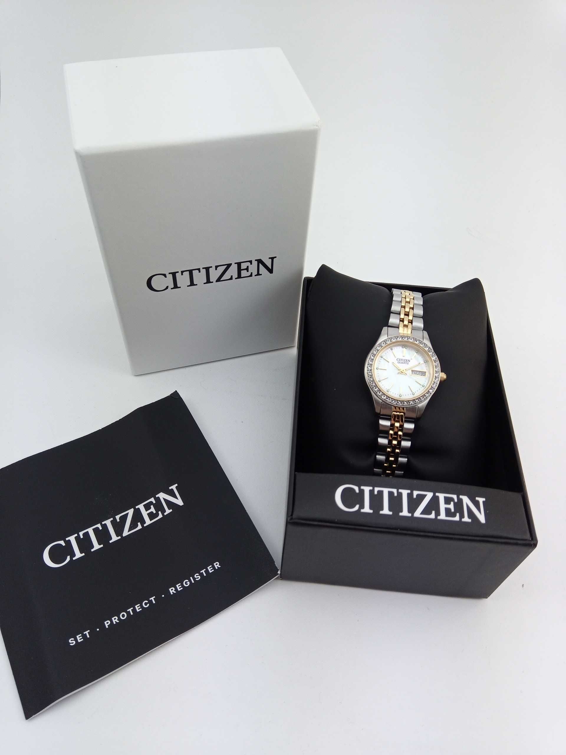 Японские женские часы Citizen EQ0534-50D с камнями Swarovski