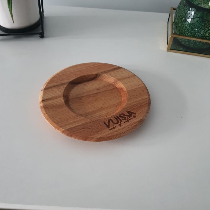 Talerzyk talerz drewniany pod szklankę filiżankę kubek