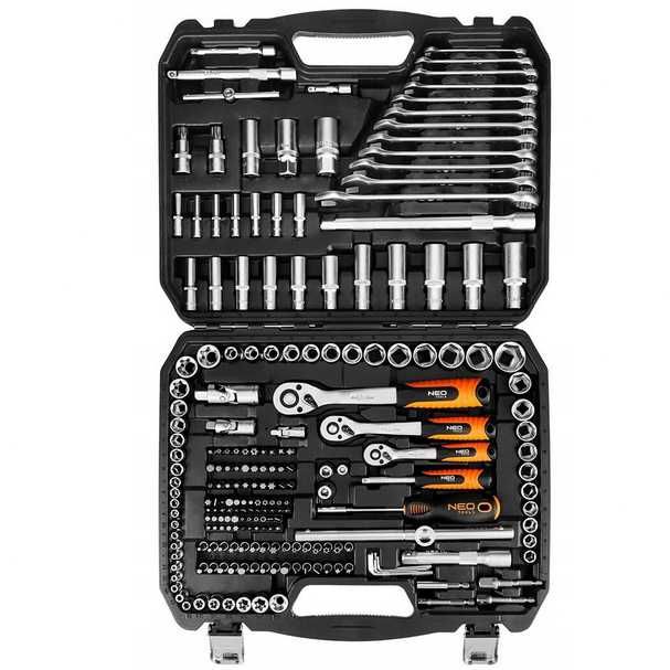 NOWY zestaw narzędzi kluczy nasadowych 1/2" 3/8" 1/4" 220el Neo Tools