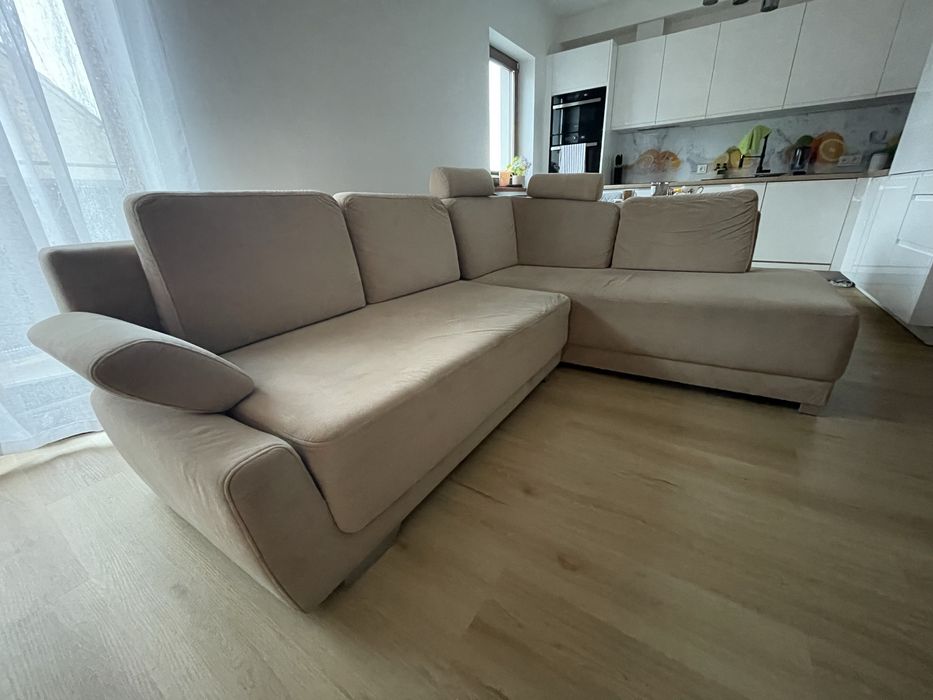 Nowoczesny narożnik 190x250 z funkcją spania i pojemnikiem