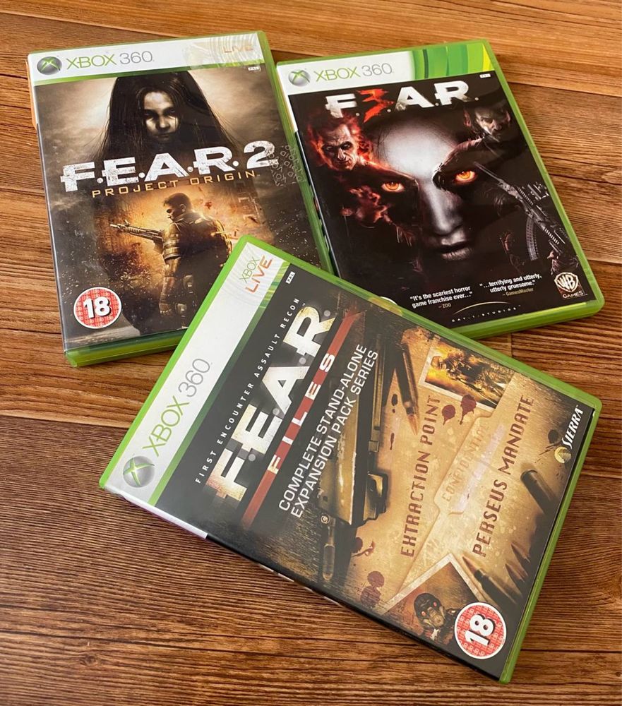 Xbox 360: FEAR, Witcher 2, GTA5, San Andreas, Fable, Saboteur, Fallout